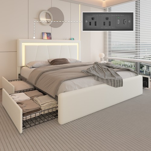 Full queen bed - frame, 4