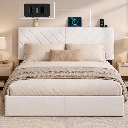 Queen bed frame adjustable - frame, w/